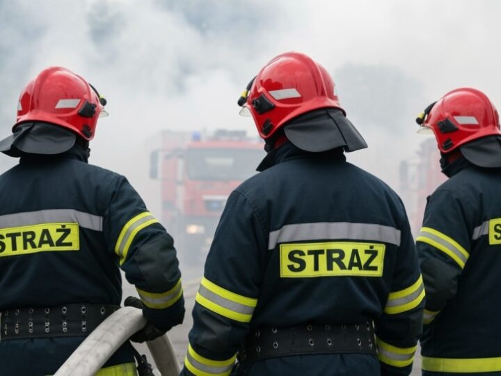 Straż pożarna w Bytomiu gasi pożar trawy po alarmie w operze